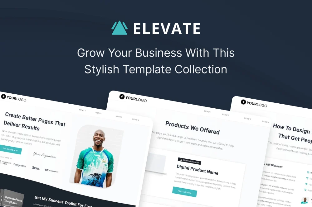 Elevate collection with business and digital product page designs